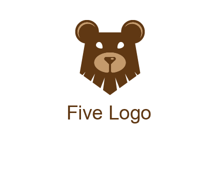 grizzly bear face animal logo