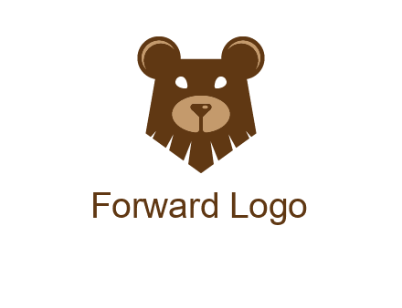 grizzly bear face animal logo