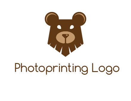 grizzly bear face animal logo