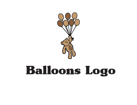 teddy bear with balloons gift logo