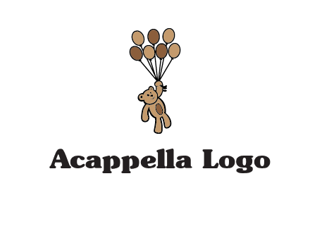 teddy bear with balloons gift logo
