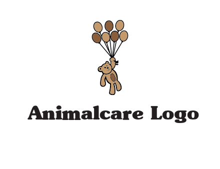 teddy bear with balloons gift logo
