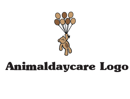 teddy bear with balloons gift logo