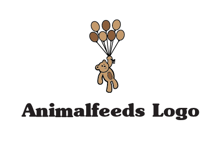 teddy bear with balloons gift logo