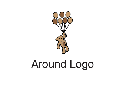 teddy bear with balloons gift logo