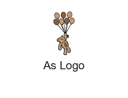 teddy bear with balloons gift logo