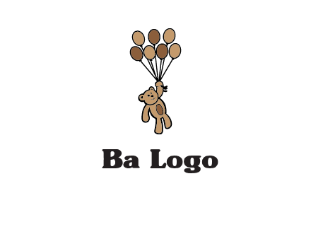 teddy bear with balloons gift logo