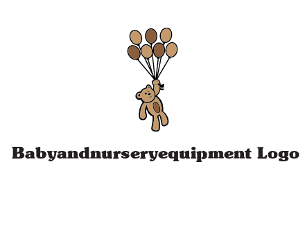 teddy bear with balloons gift logo