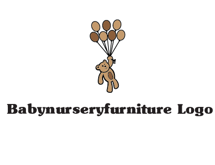 teddy bear with balloons gift logo