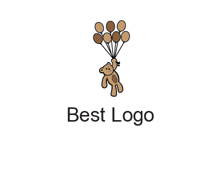 teddy bear with balloons gift logo