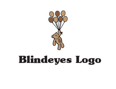 teddy bear with balloons gift logo