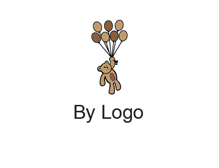 teddy bear with balloons gift logo