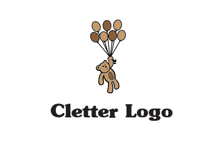 teddy bear with balloons gift logo