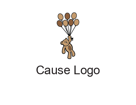teddy bear with balloons gift logo