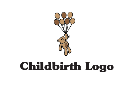 teddy bear with balloons gift logo