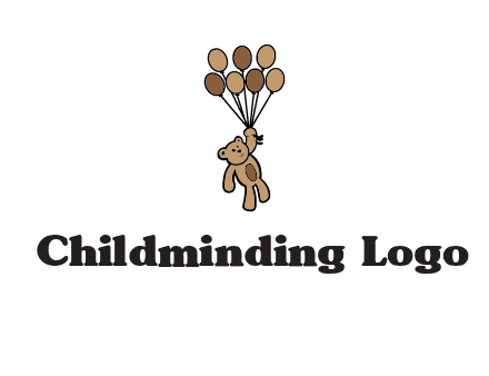 teddy bear with balloons gift logo