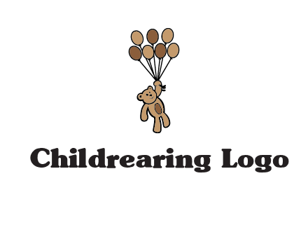 teddy bear with balloons gift logo
