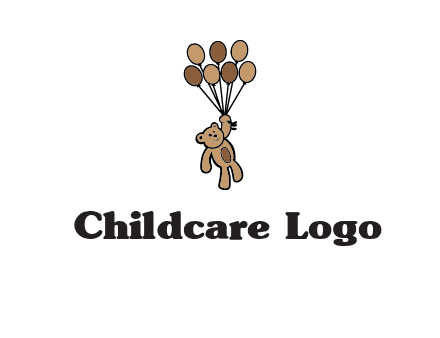 teddy bear with balloons gift logo