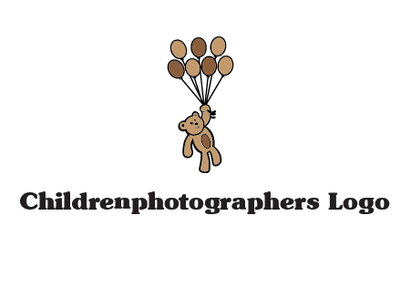 teddy bear with balloons gift logo