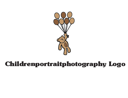 teddy bear with balloons gift logo
