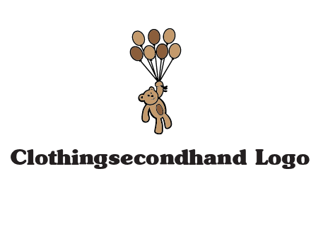 teddy bear with balloons gift logo