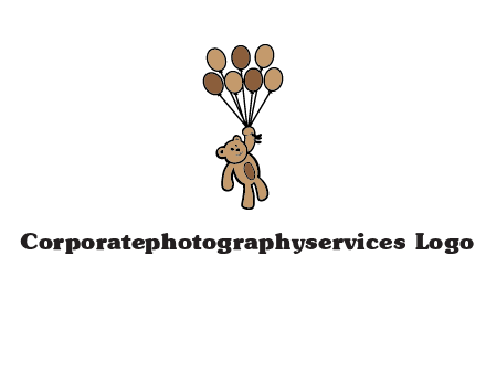 teddy bear with balloons gift logo