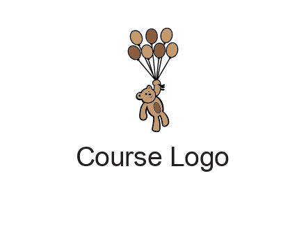 teddy bear with balloons gift logo