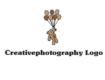 teddy bear with balloons gift logo