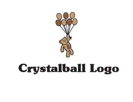 teddy bear with balloons gift logo