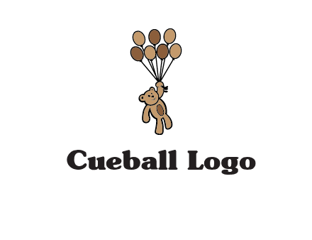 teddy bear with balloons gift logo