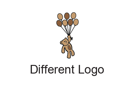 teddy bear with balloons gift logo