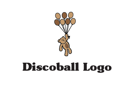 teddy bear with balloons gift logo