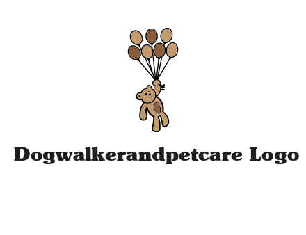 teddy bear with balloons gift logo