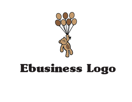 teddy bear with balloons gift logo