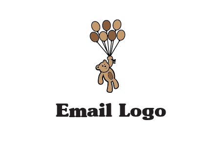 teddy bear with balloons gift logo