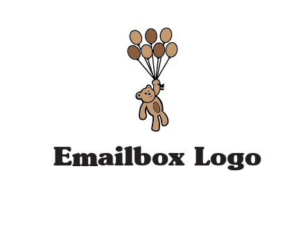 teddy bear with balloons gift logo