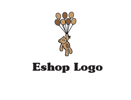 teddy bear with balloons gift logo