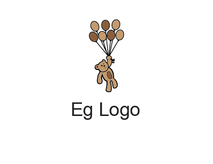teddy bear with balloons gift logo