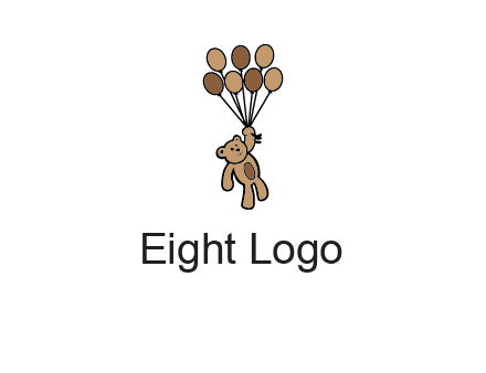teddy bear with balloons gift logo