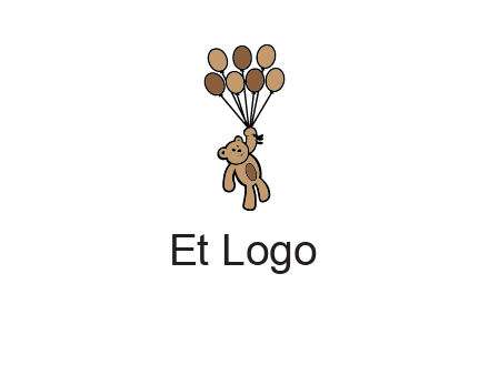 teddy bear with balloons gift logo