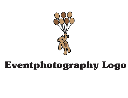 teddy bear with balloons gift logo
