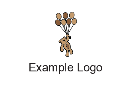 teddy bear with balloons gift logo