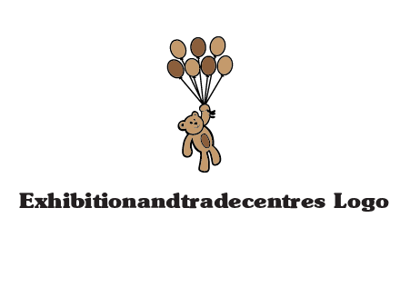 teddy bear with balloons gift logo