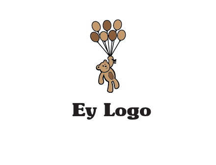 teddy bear with balloons gift logo