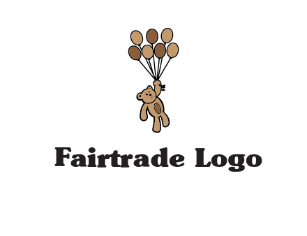 teddy bear with balloons gift logo