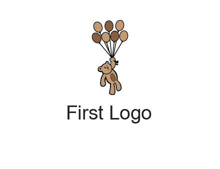 teddy bear with balloons gift logo