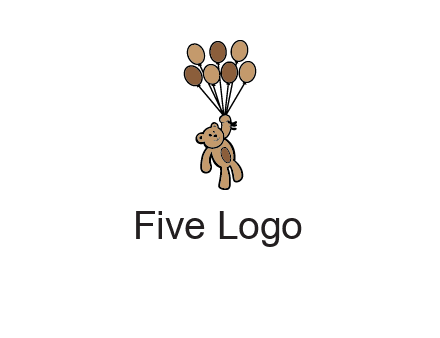 teddy bear with balloons gift logo
