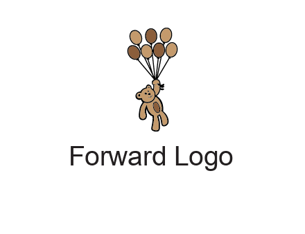 teddy bear with balloons gift logo