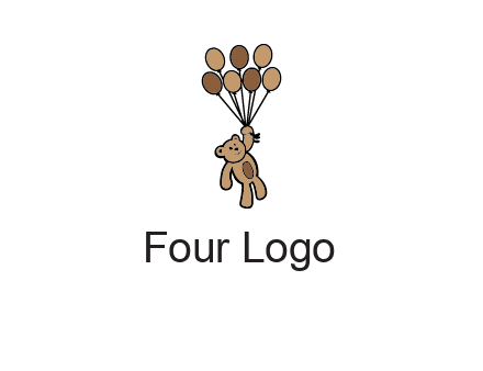 teddy bear with balloons gift logo