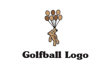 teddy bear with balloons gift logo